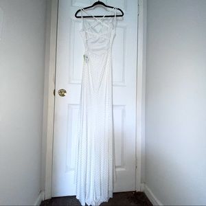 NWT WIndsor Long White Dress with Rhinestones Medium Size